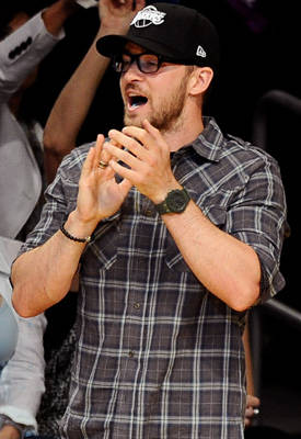 Justin Timberlake in wayfarer style sunglasses